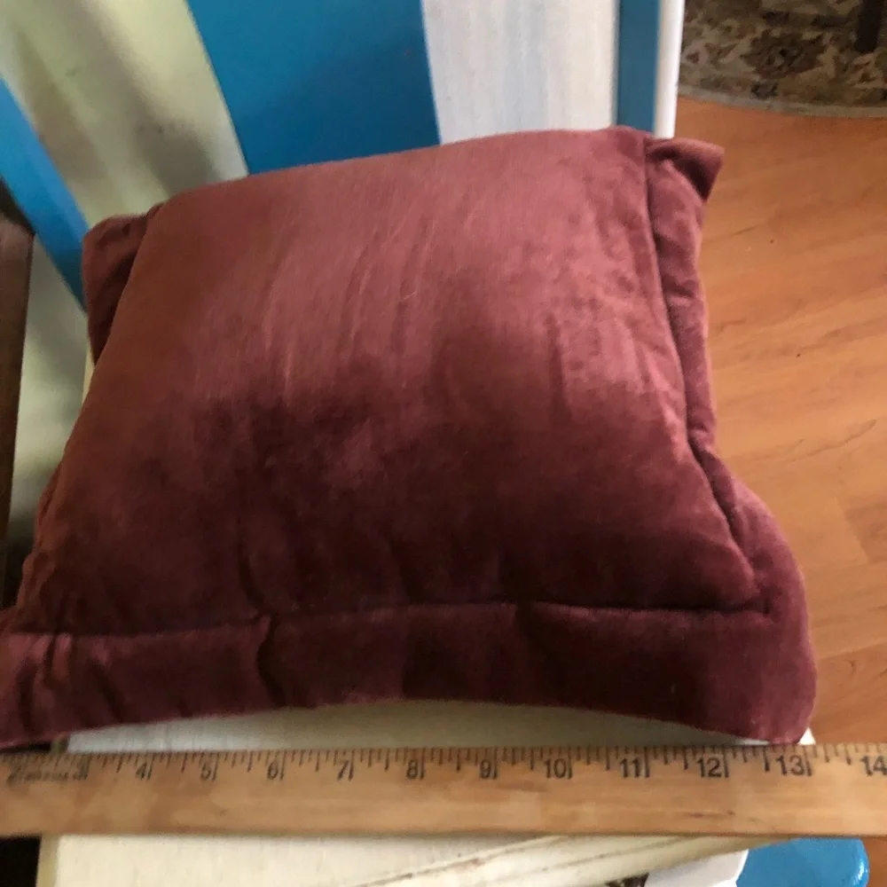 Vintage Burgundy Velvet Decorative Pillow